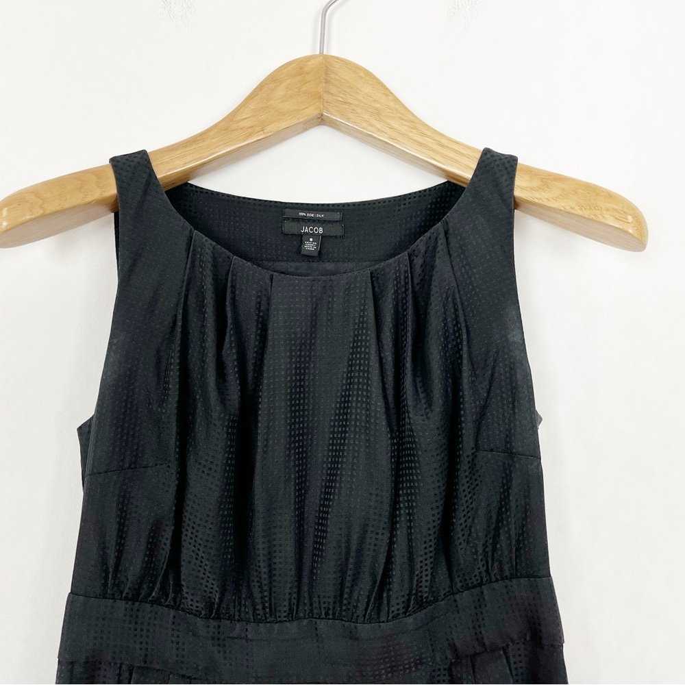 Jacob Black 100%‎ Silk Sleeveless Sheath Dress Size 8 Lined - Picture 3 of 11